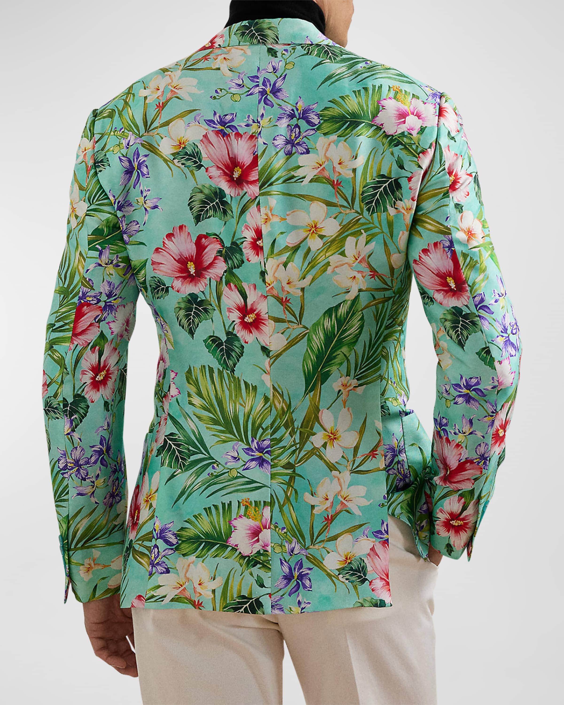 Men's Kent Hand-Tailored Floral Silk Sport Coat - 3