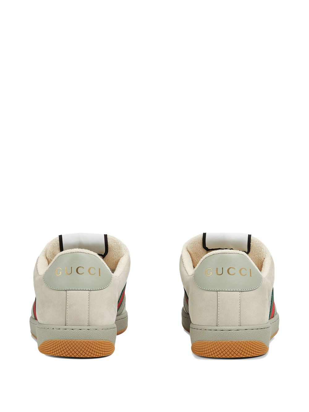 GG-pattern Web Stripe lace-up sneakers - 3