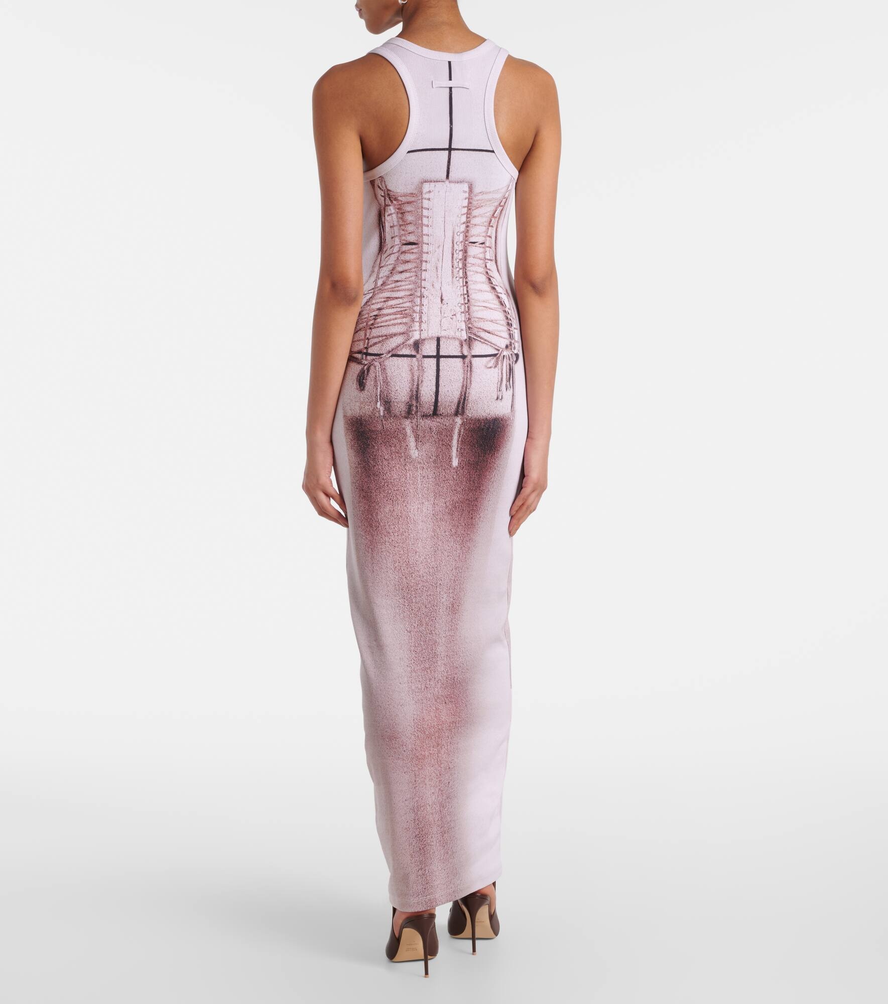 Trompe l'oeil cotton-blend maxi dress - 3