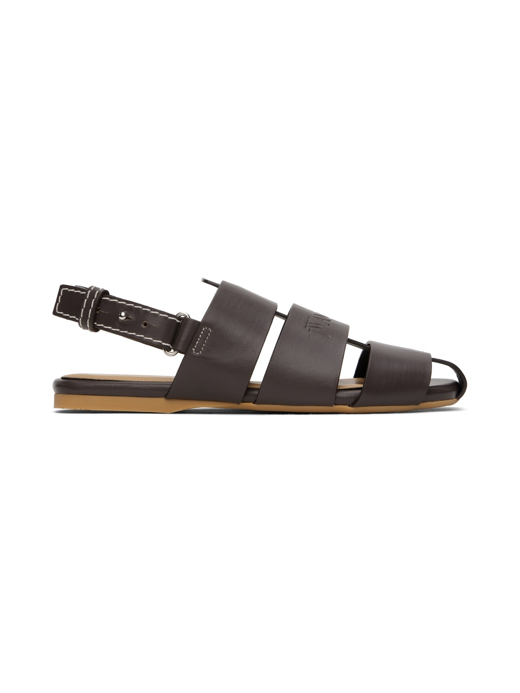 Brown Leather Fisherman Sandals - 1