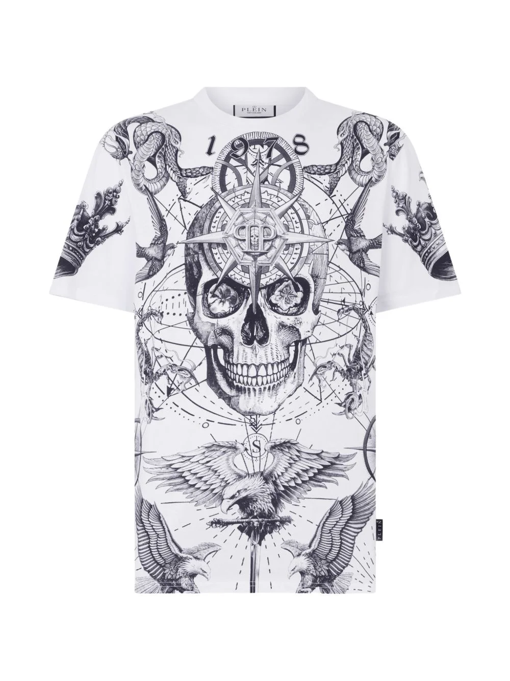 round-neck skull-print T-shirt - 1