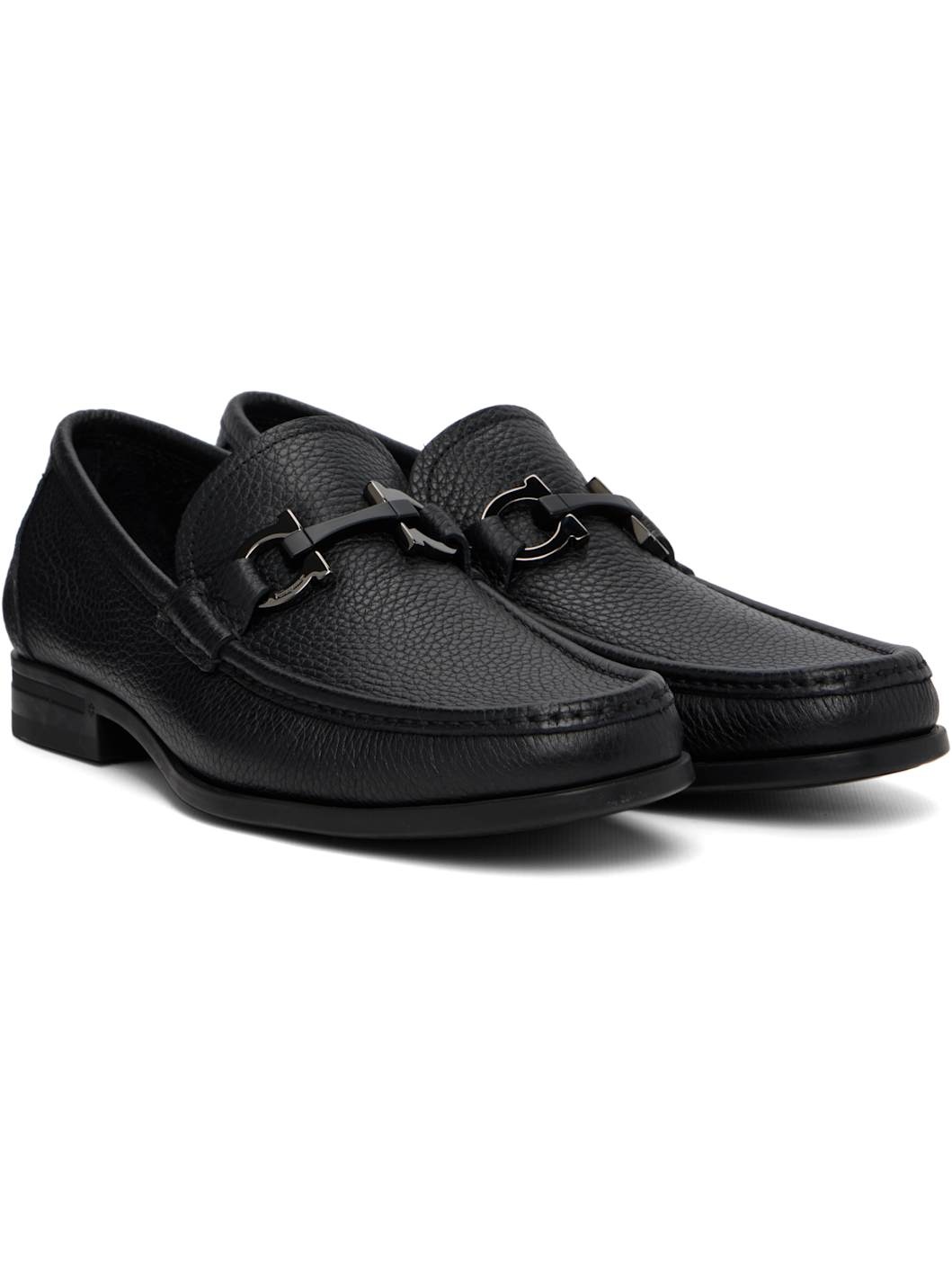 Black Gancini Ornament Loafers - 4