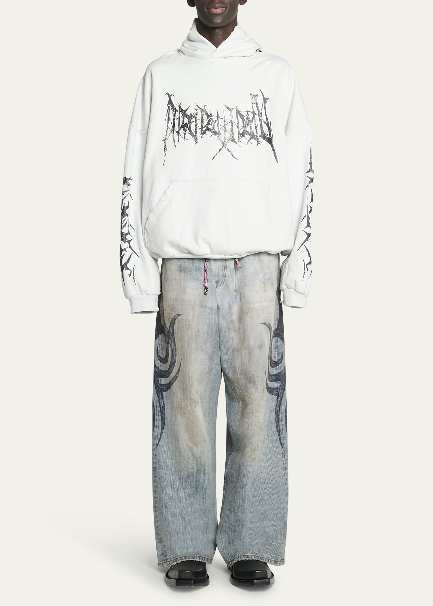 Men's Tattoo Baggy Jeans - 2