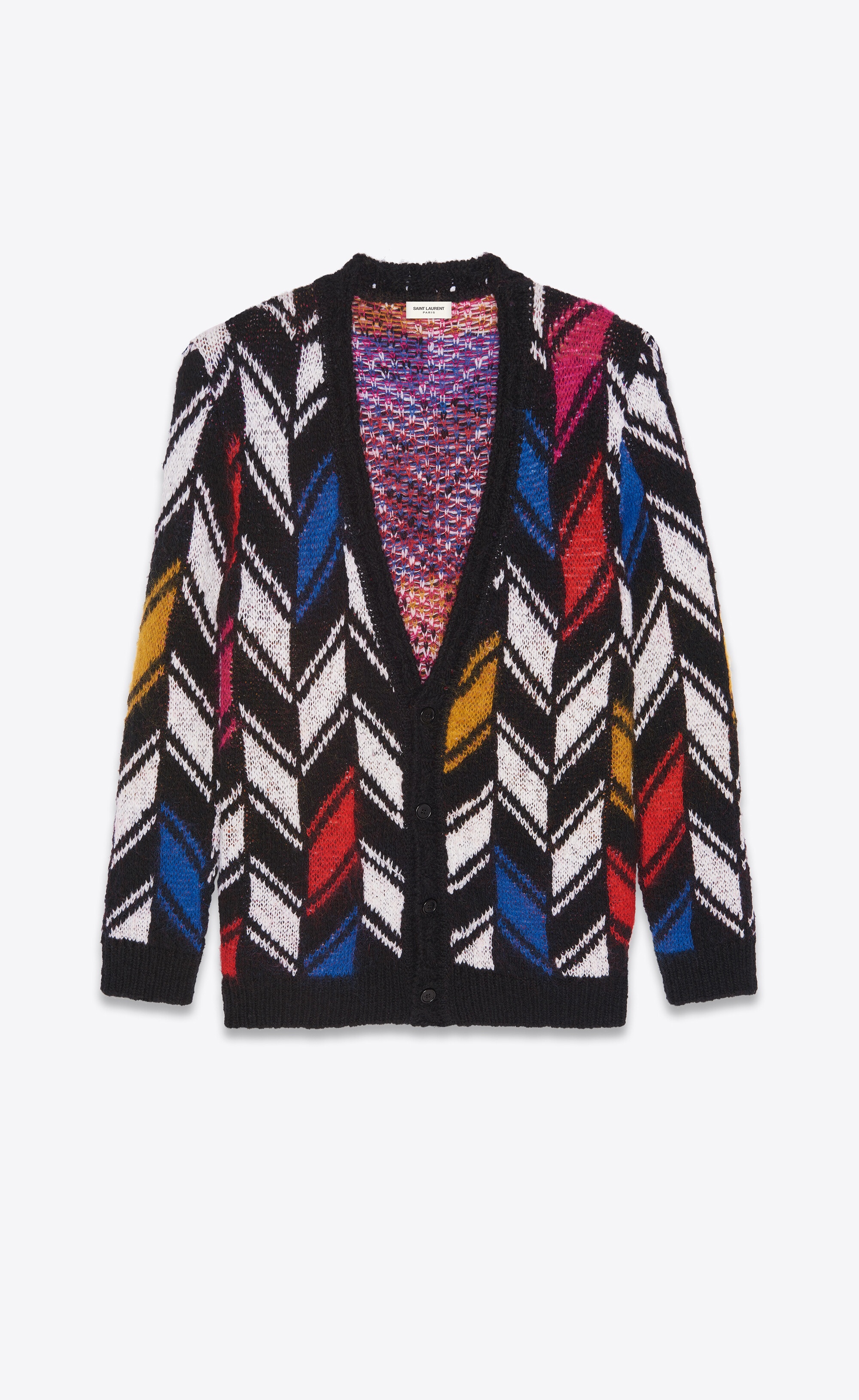 cardigan in chevron jacquard - 1