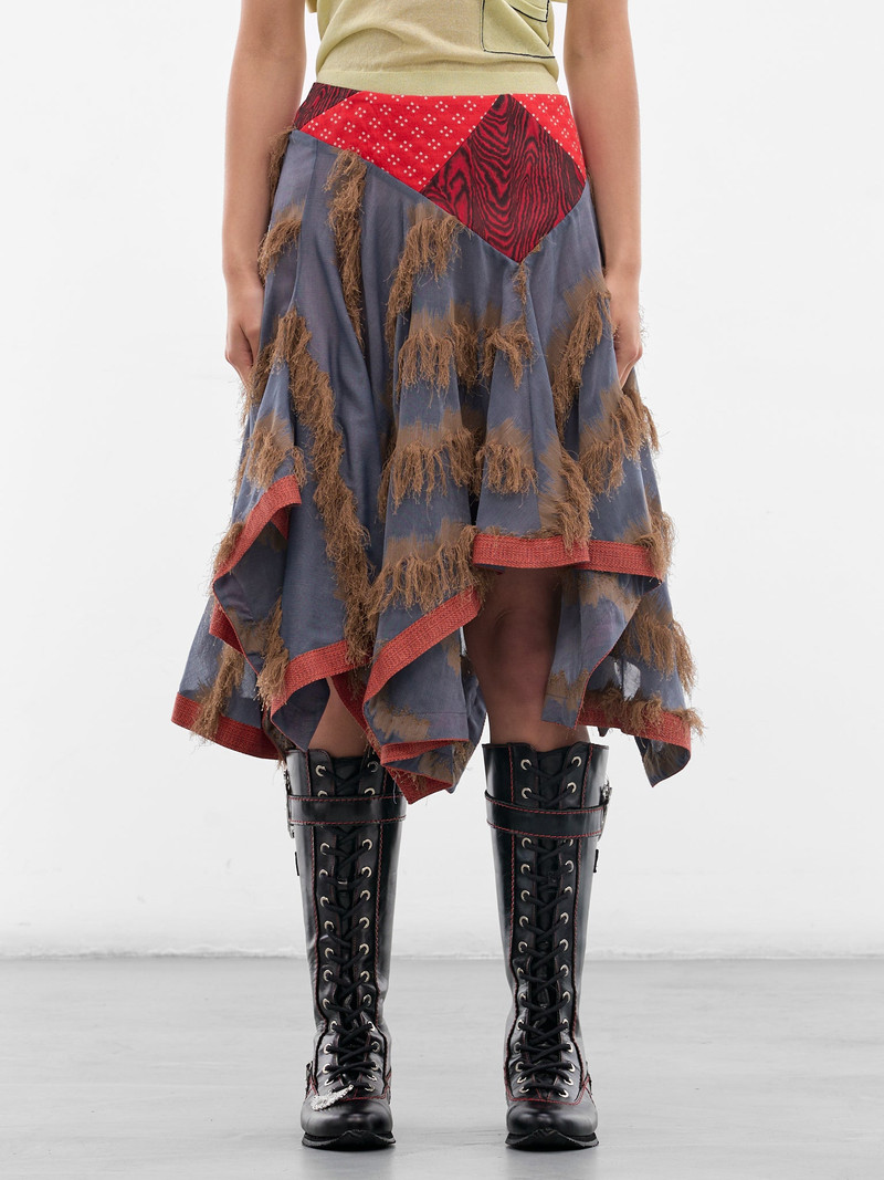 Klapheck Patchwork Fringe Midi Skirt 1