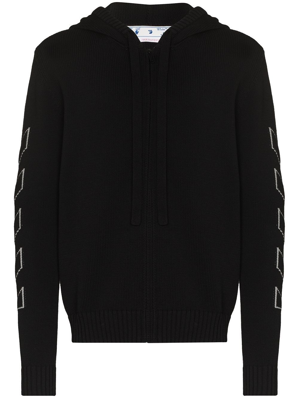 Diag Outline knitted zip-up hoodie - 1