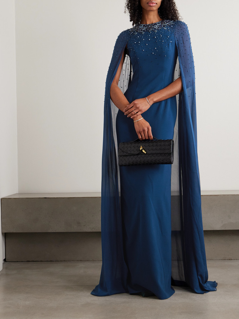 JENNY PACKHAM Vita Cape-effect Embellished Crepe De Chine Gown outlook