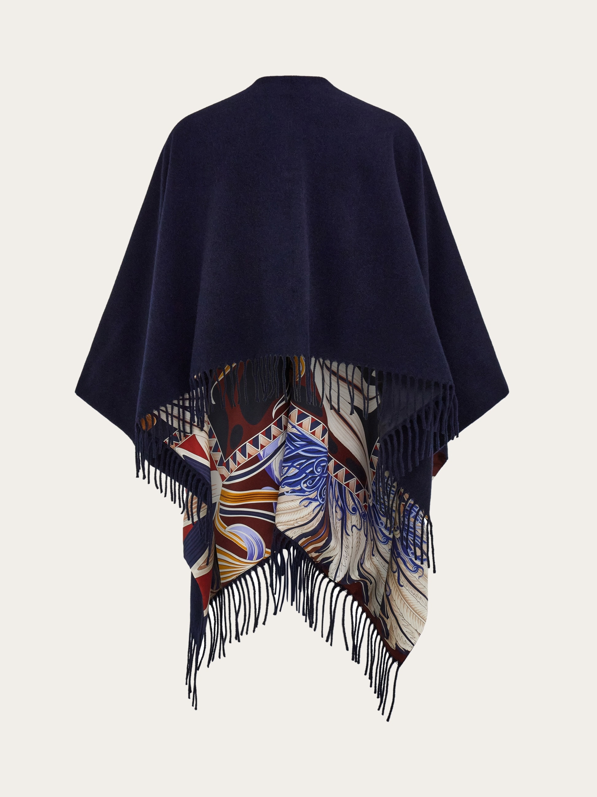 Cashmere and silk reversible cape - 4