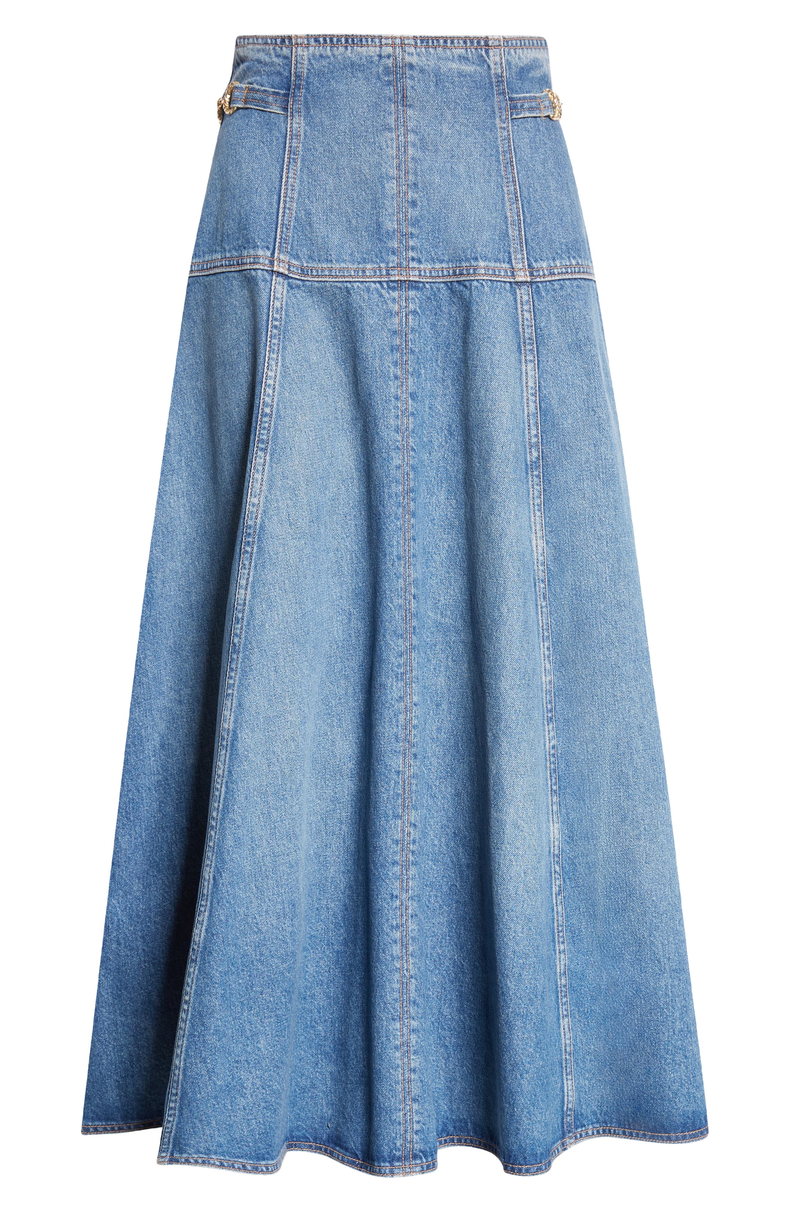Ulla Johnson The Brigette A-Line Denim Midi Skirt in Danube at Nordstrom - 6