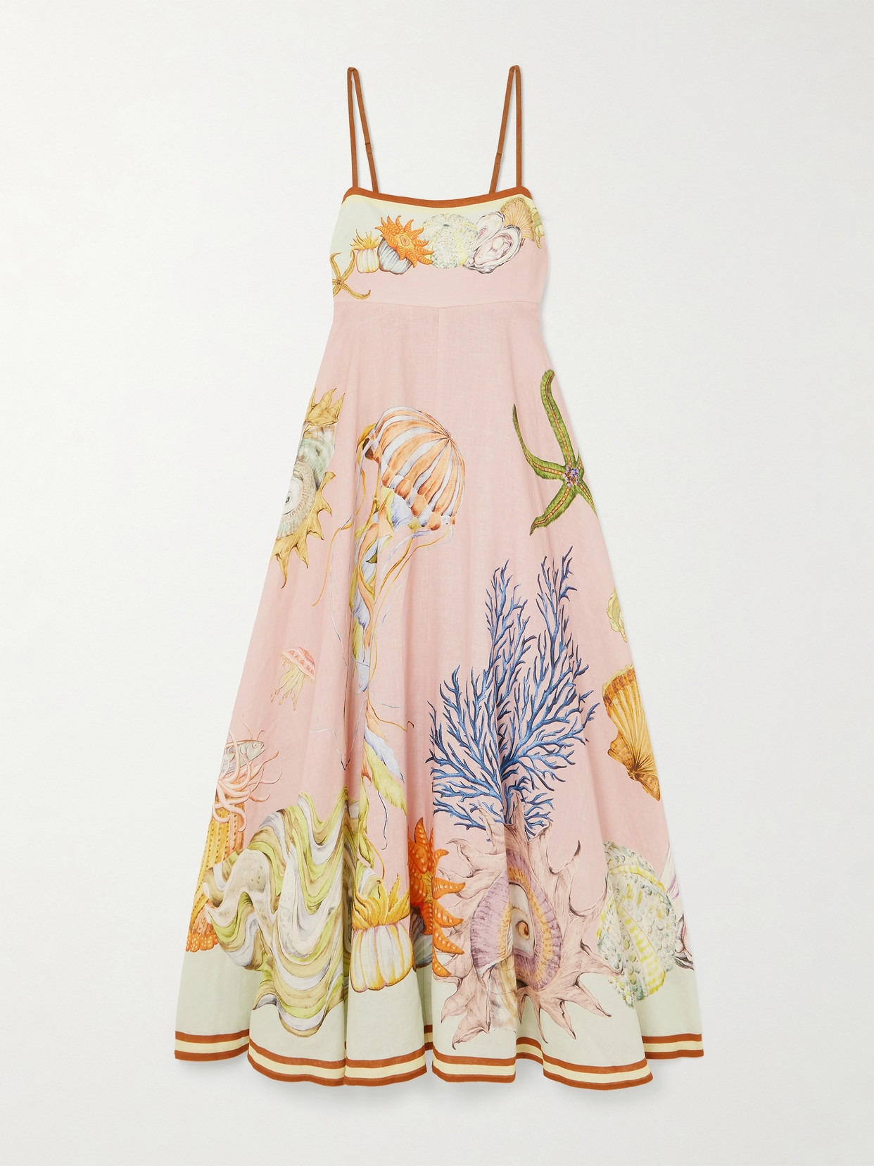 + Sam Pauletto Nereids Shirred Printed Linen-gauze Midi Dress - 1