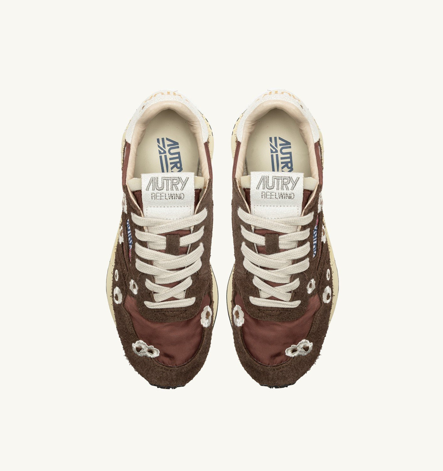 REELWIND LOW SNEAKERS IN EBONY AND WHITE EMBROIDERY - 5