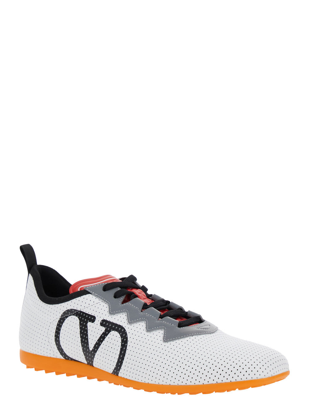Valentino Garavani Men White Sneakers With Asymmetric Toe And Vlogo Detail On The Side In Tech Fabri - 2