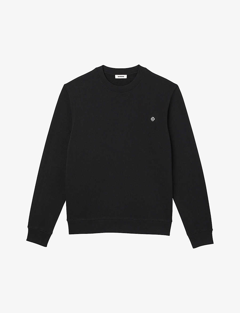Cross logo-embroidered crewneck cotton-jersey sweatshirt - 1