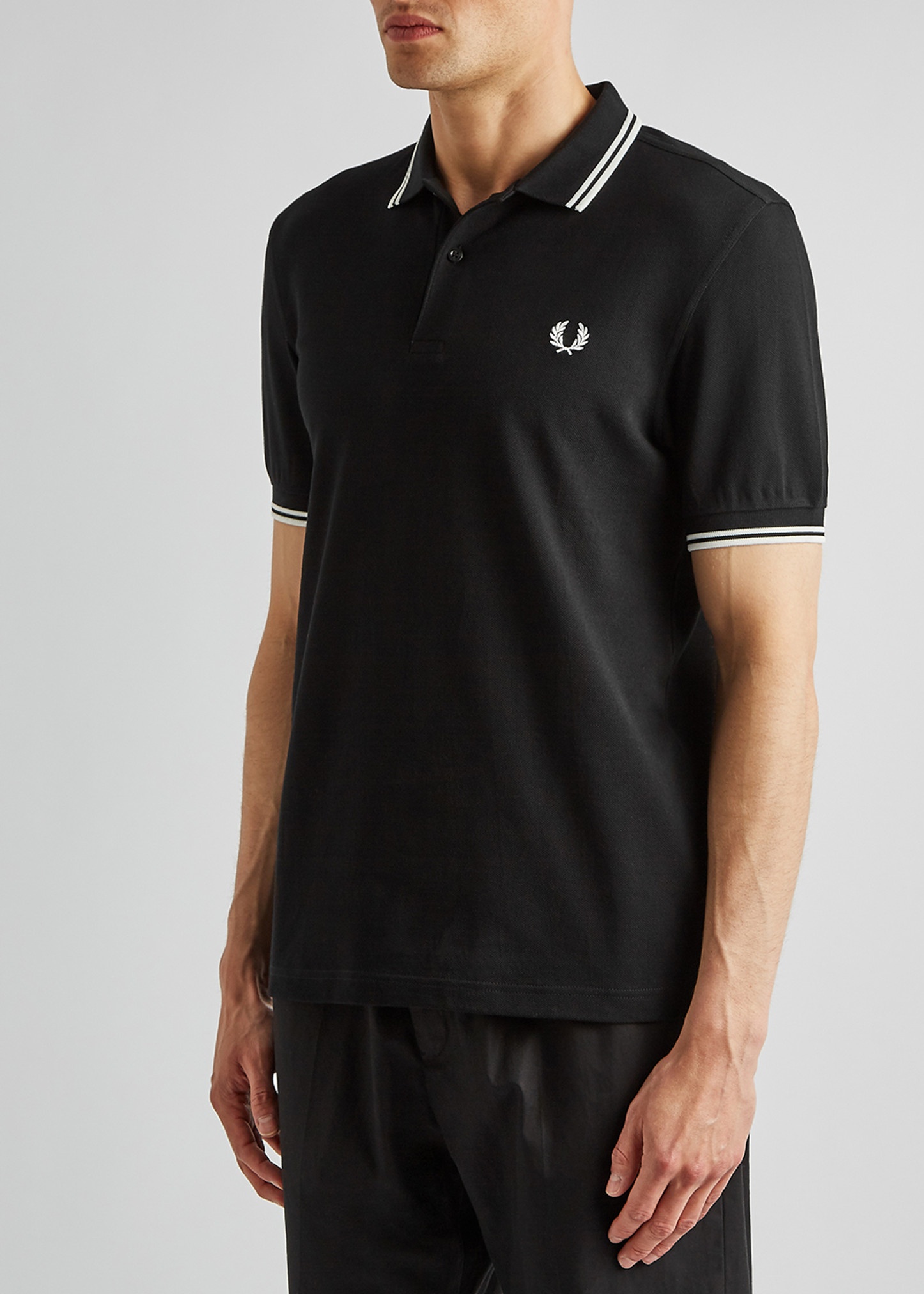 M3600 black piqué cotton polo shirt - 2