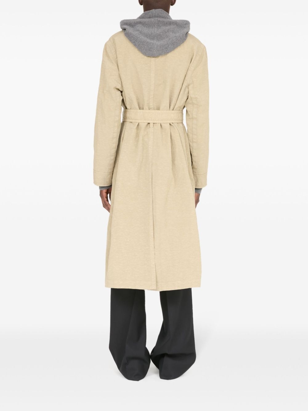 canvas belted trench coat - 4