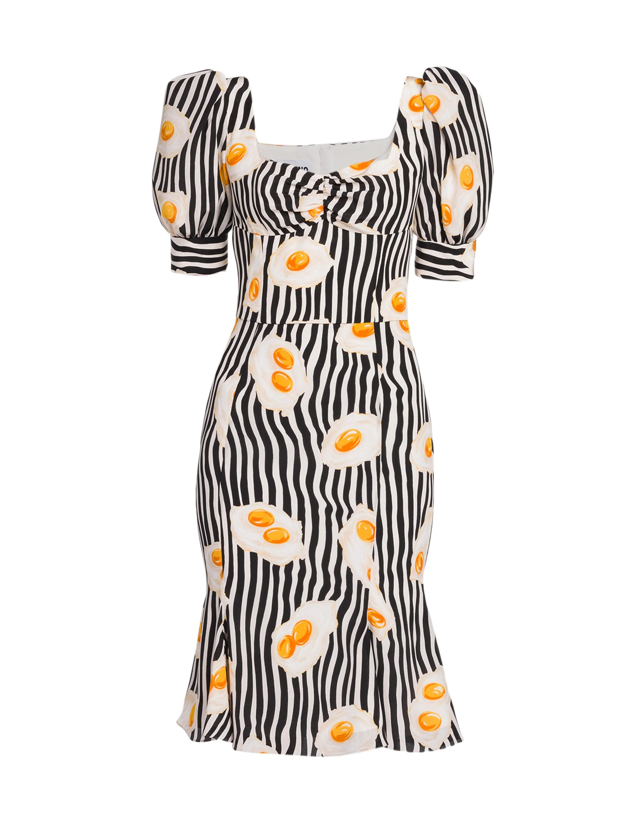 Women's Egg-Print Striped Midi Dress - Fantasy Print Black - 1