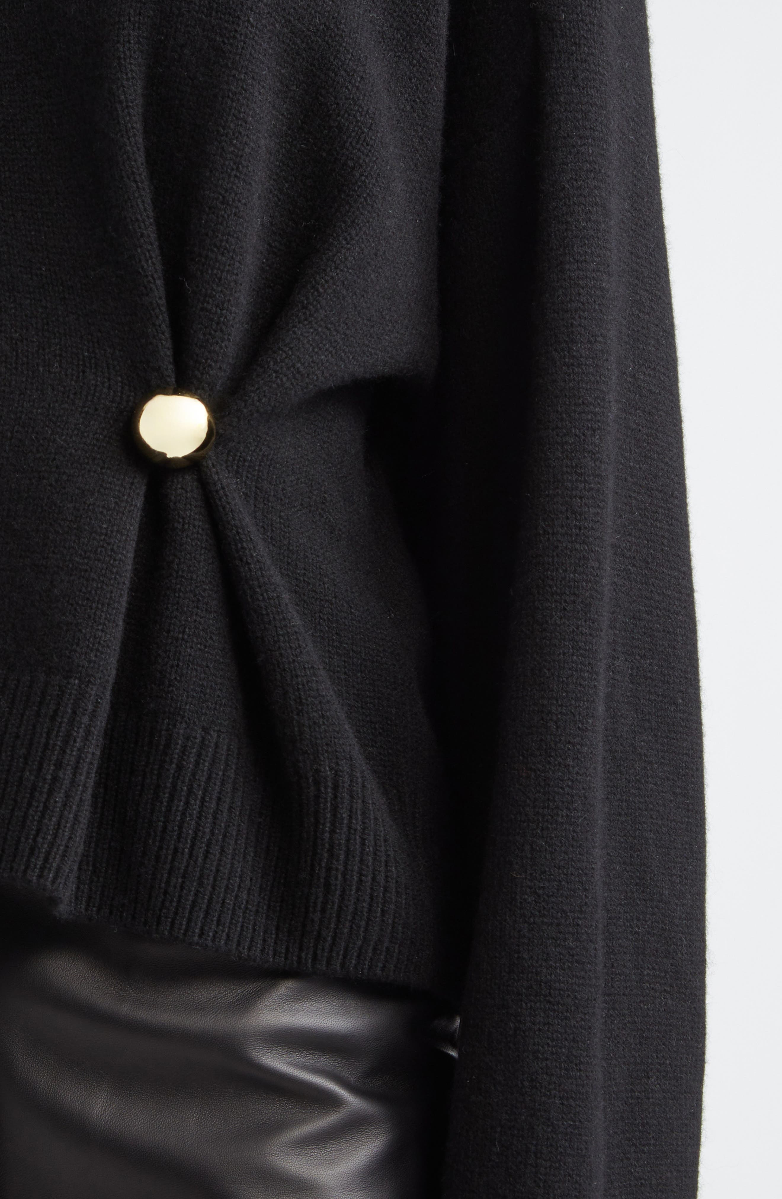 LOULOU DE SAISON Bill Draped Cashmere Sweater in Black at Nordstrom - 5