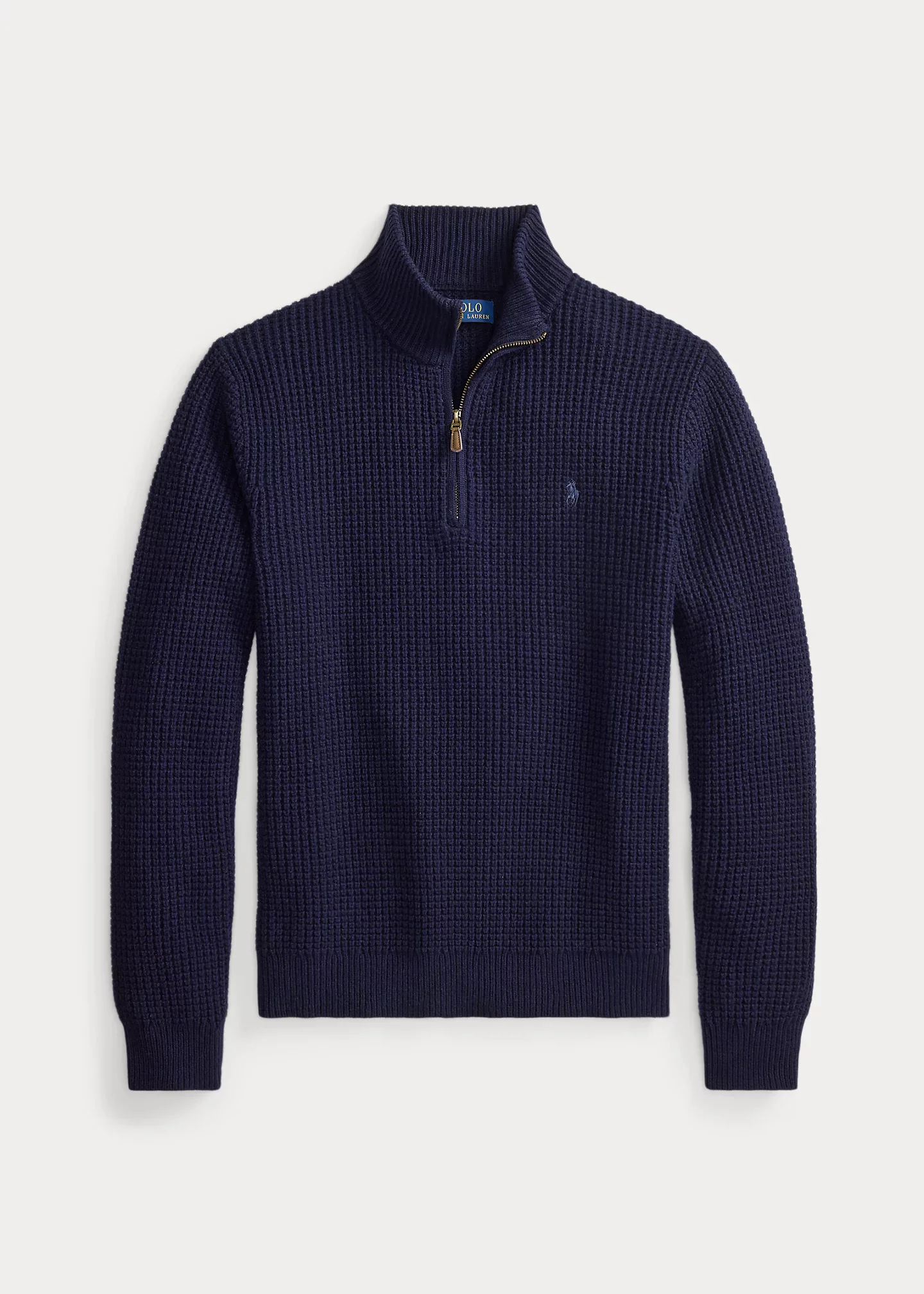 Waffle-Knit Wool-Cotton Sweater - 1