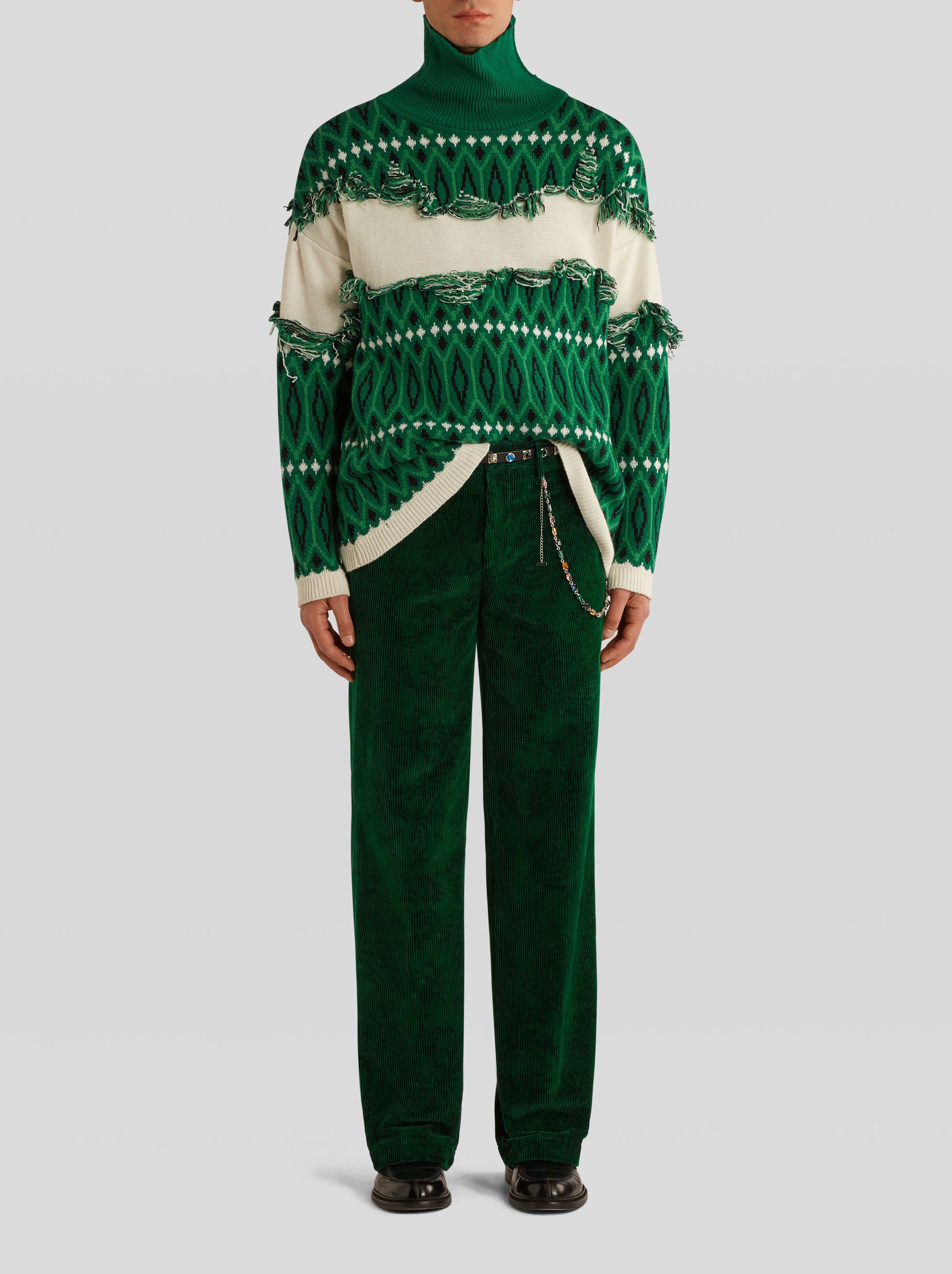 GEOMETRIC PATTERN JACQUARD SWEATER - 3