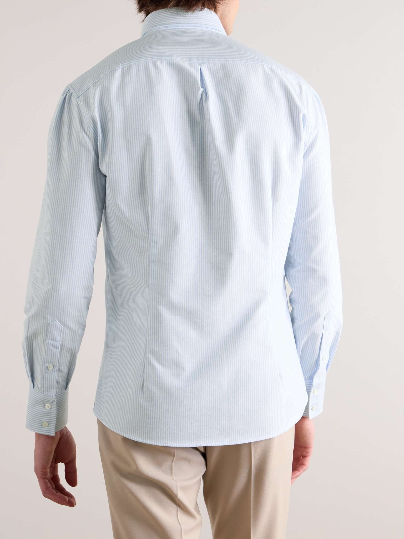Button-Down Collar Striped Cotton Oxford Shirt - 4
