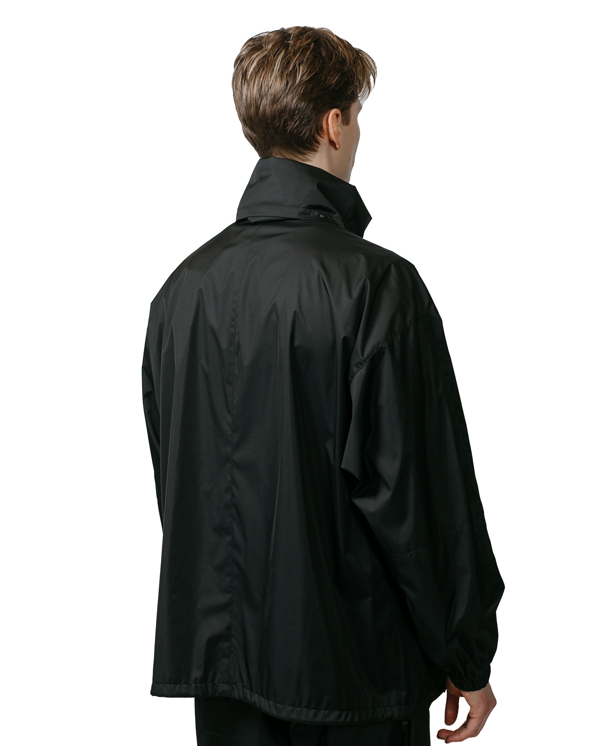 Hard Twist Polyester Satin Laminate Zip Blouson Black - 3