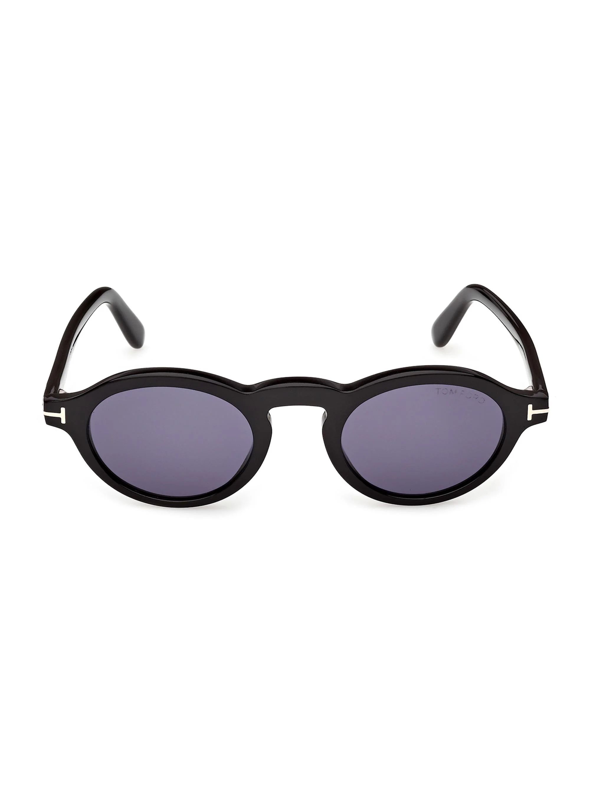 Men's Aristotele 02 48MM Round Sunglasses - Black Blue - 1