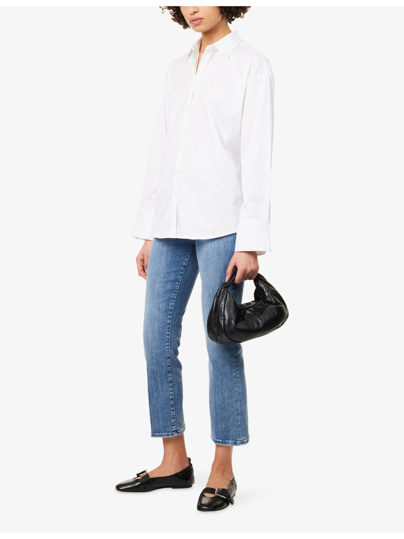 GOOD AMERICAN Poplin Oversized Cotton-Blend Shirt outlook