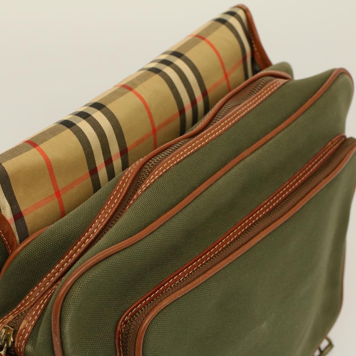 Burberry Shoulder Bag Canvas Khaki - 9