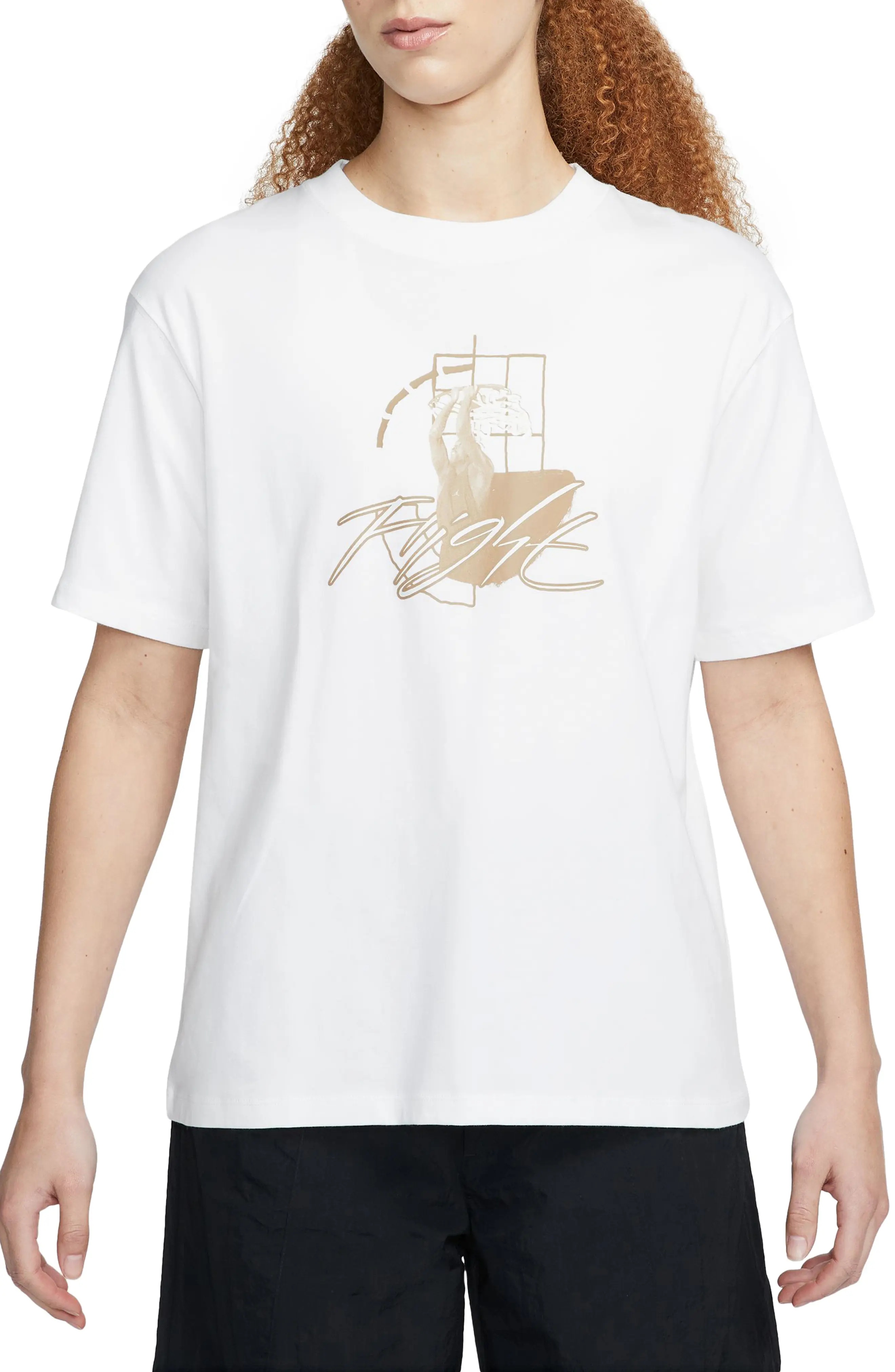 Flight Graphic T-Shirt in White/Desert - 1