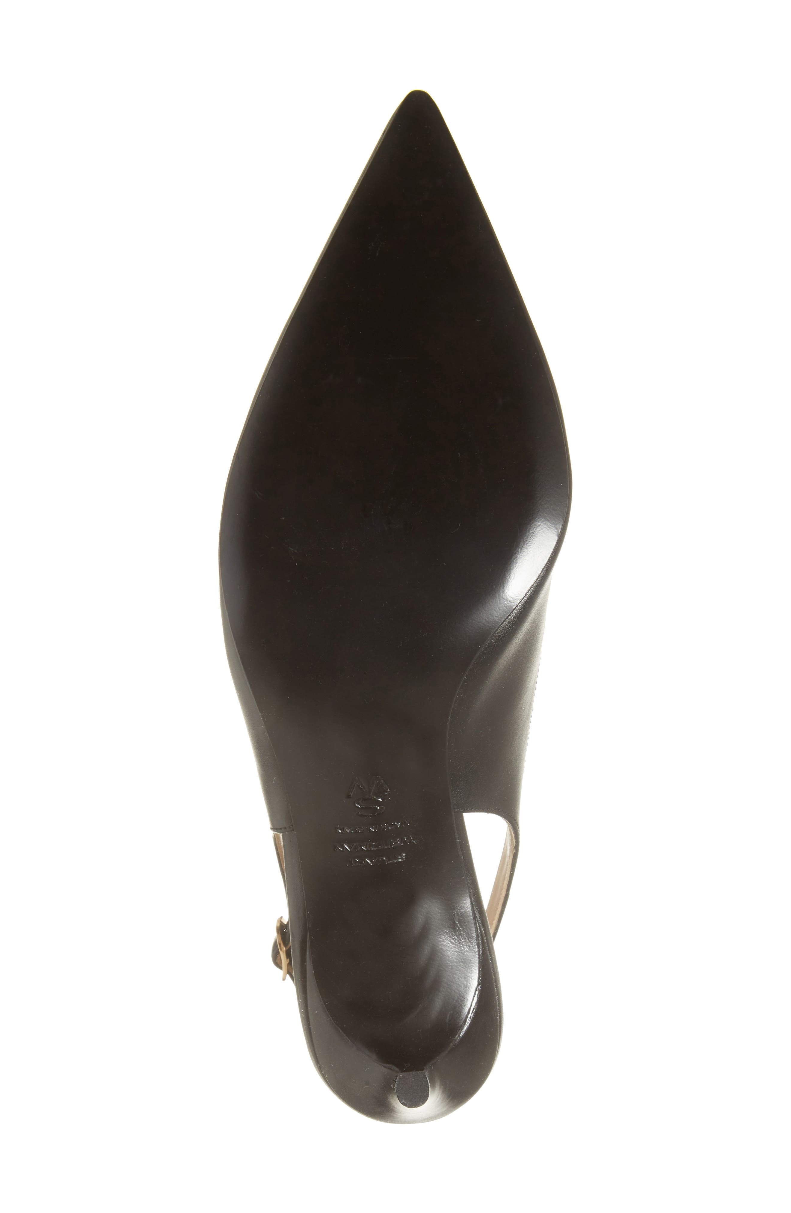 Stuart Weitzman Stuart Power 75 Pointed Toe Slingback Pump in Black at Nordstrom - 6