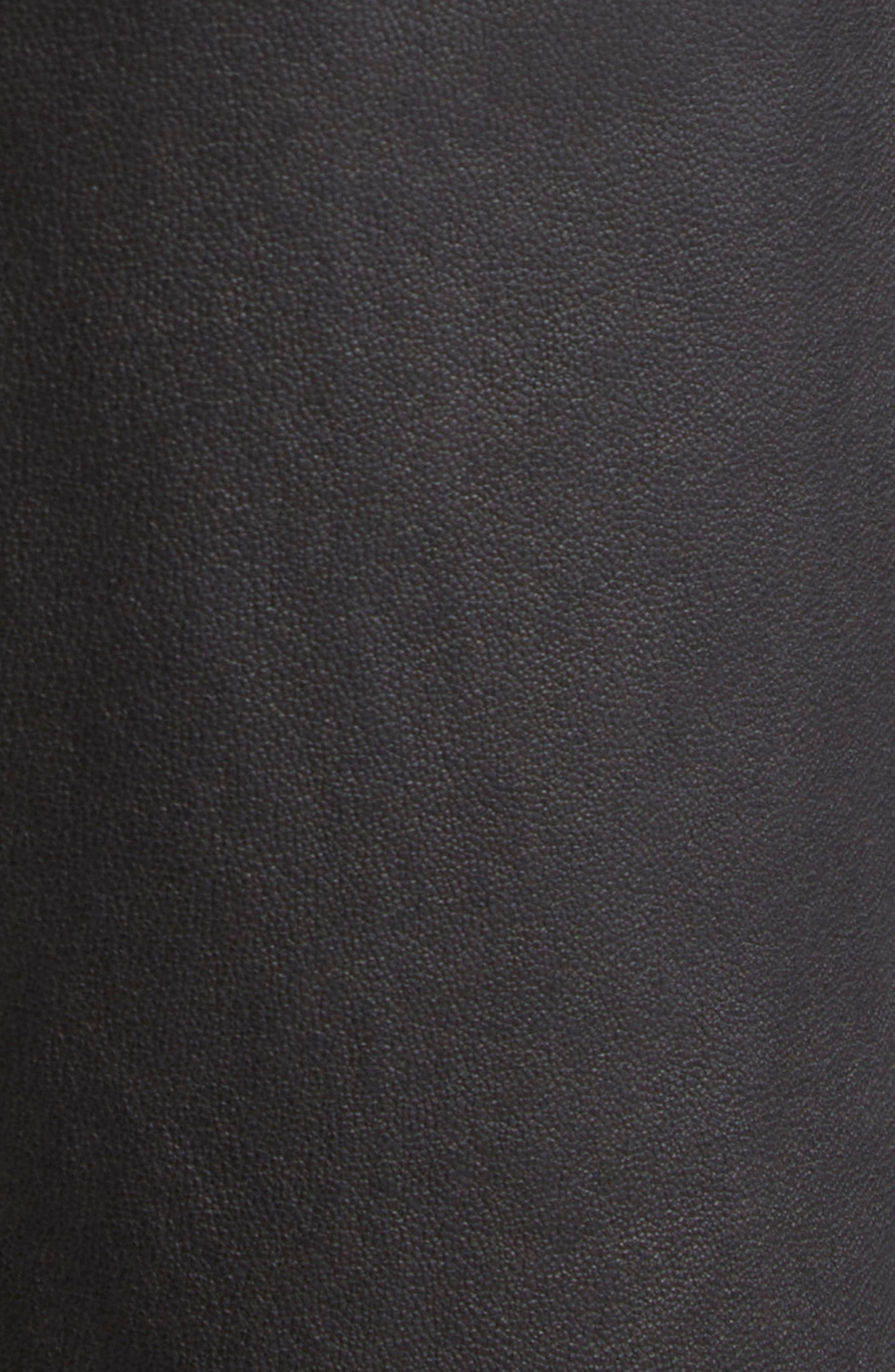 Rabanne Draped Lambskin Leather Midi Dress in Black at Nordstrom - 6