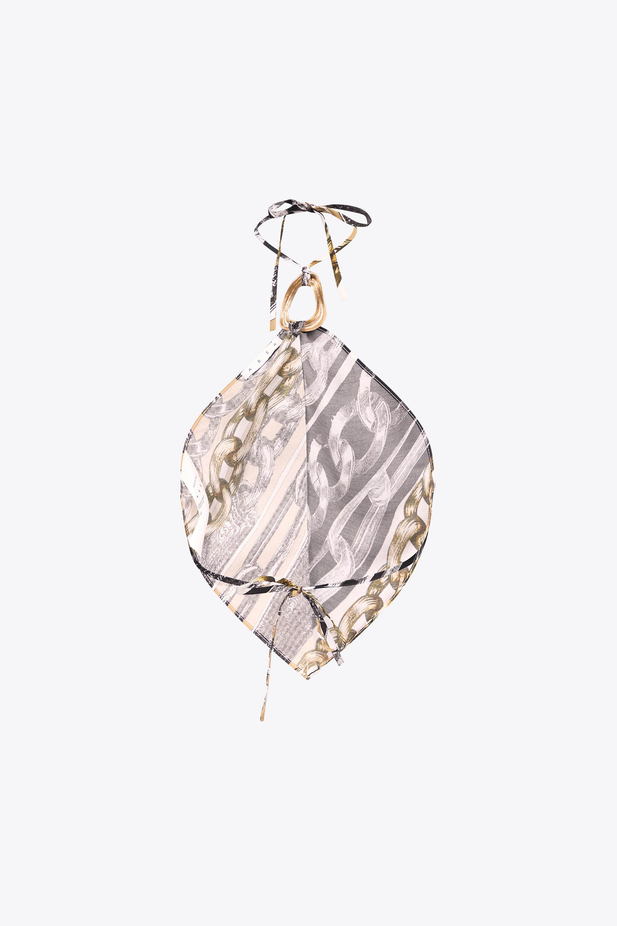 CHAIN PRINTED CRYSTAL LINK HANDKERCHIEF TOP - 2
