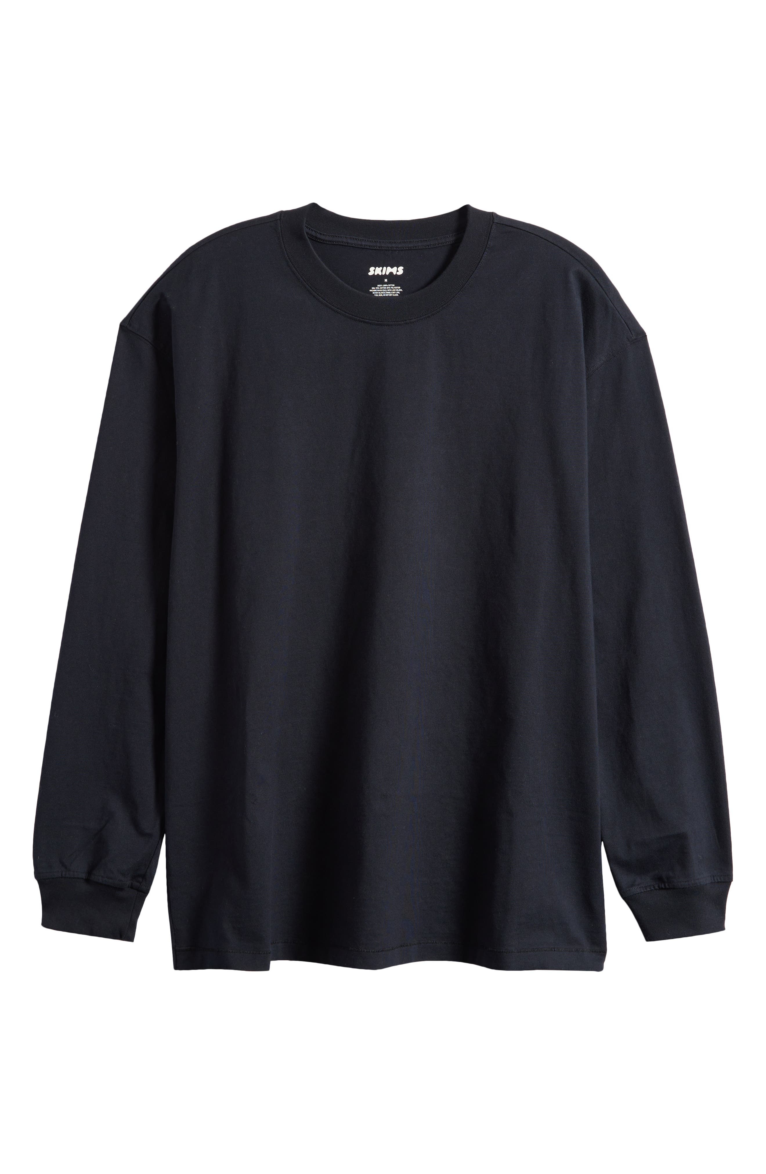 SKIMS Relaxed Fit Long Sleeve T-Shirt in Obsidian at Nordstrom - 2