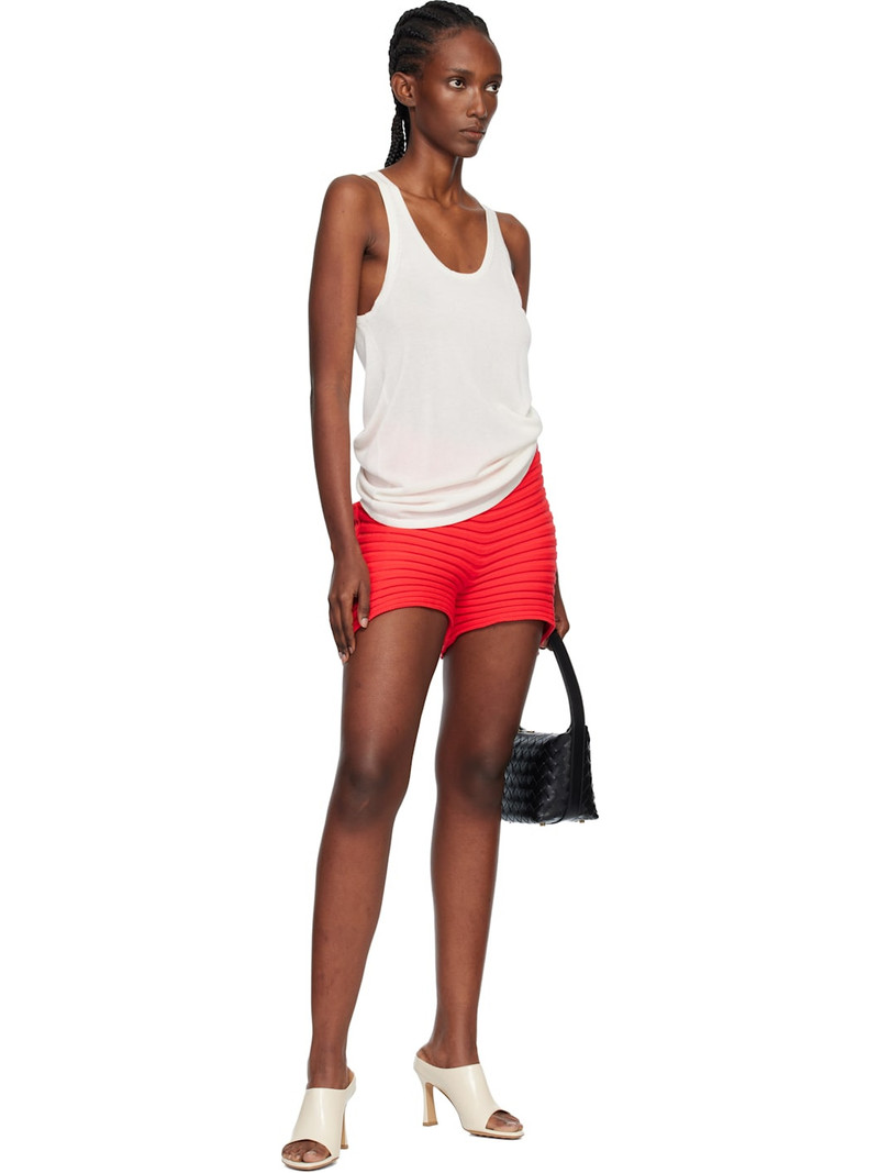 ISSEY MIYAKE Red Knit 'As It Is' Shorts outlook