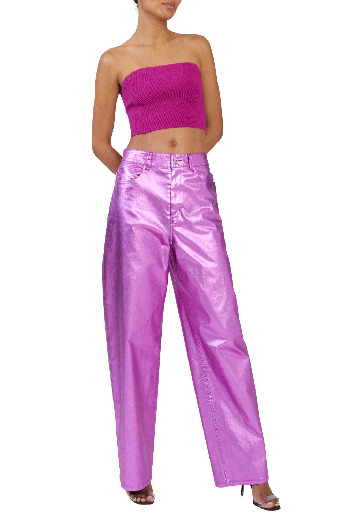 Metallic Denim Slouchy Pant - 3