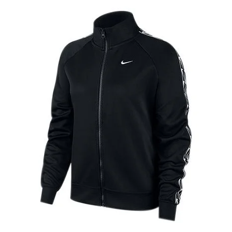 (WMNS) Nike Side Logo Stand Collar Zipper Sports Jacket Black CJ7718-010 - 1