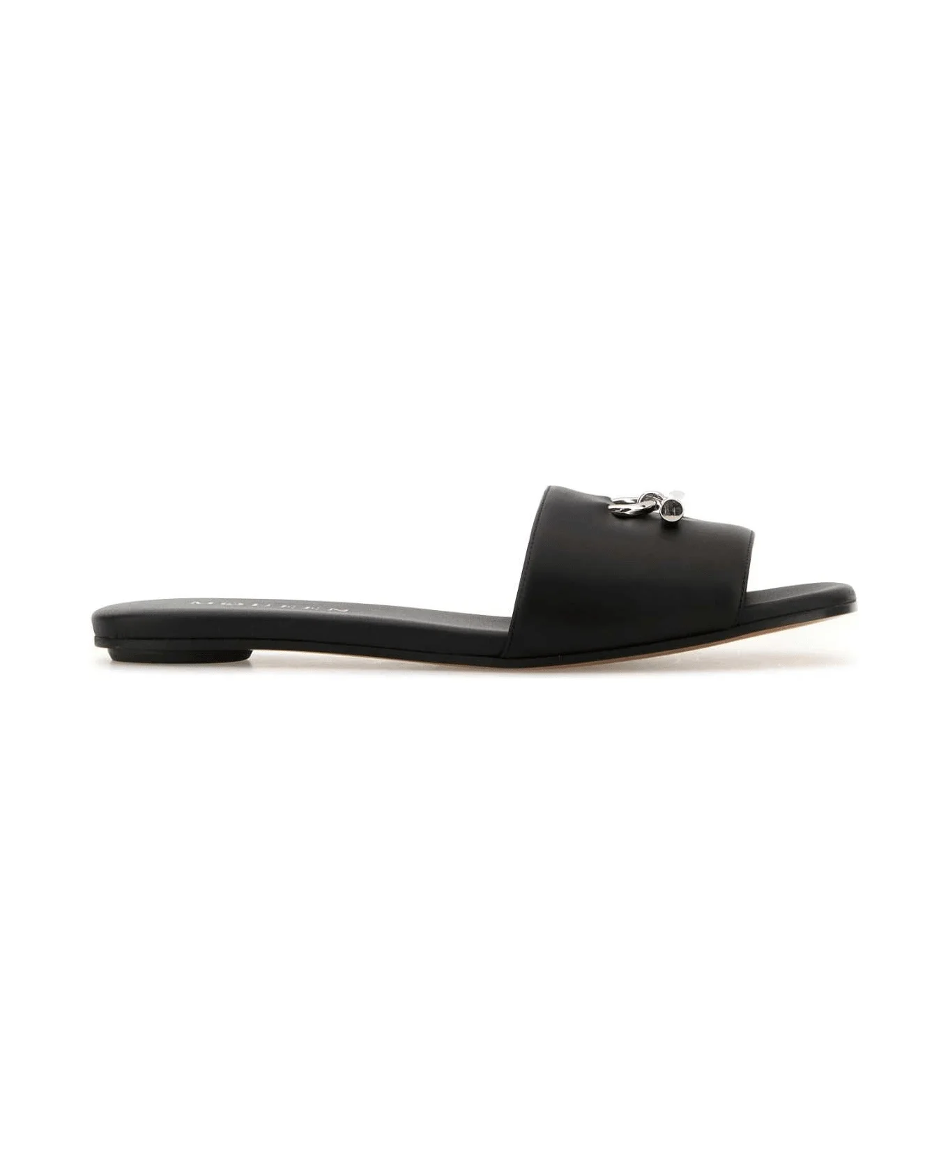 Black Leather Slippers - 1