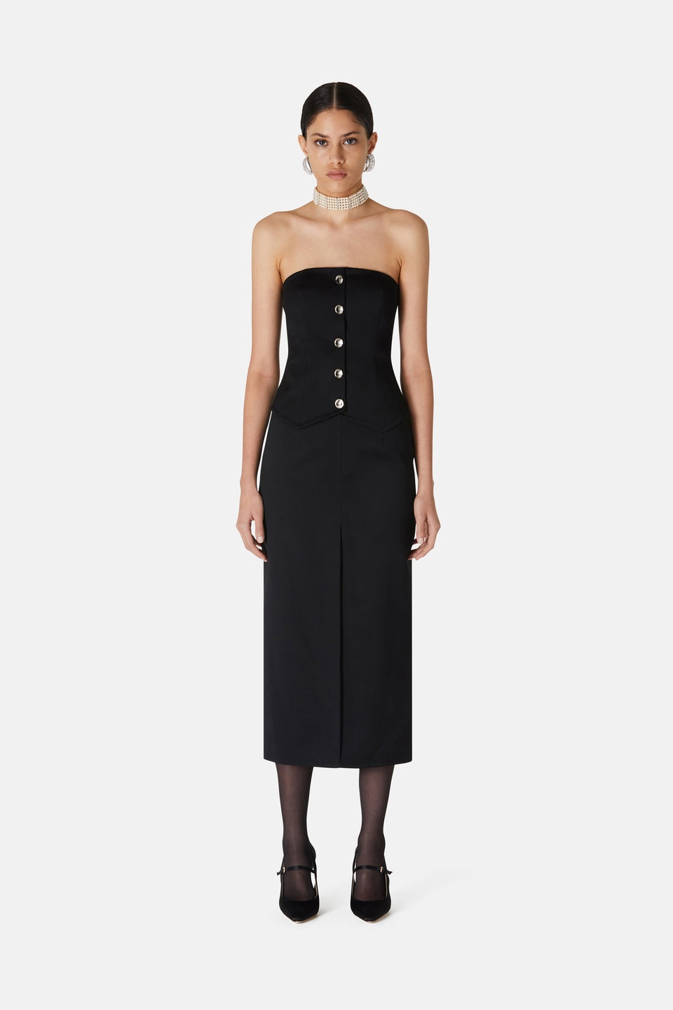 LIGHT WOOL BUSTIER DRESS - 4