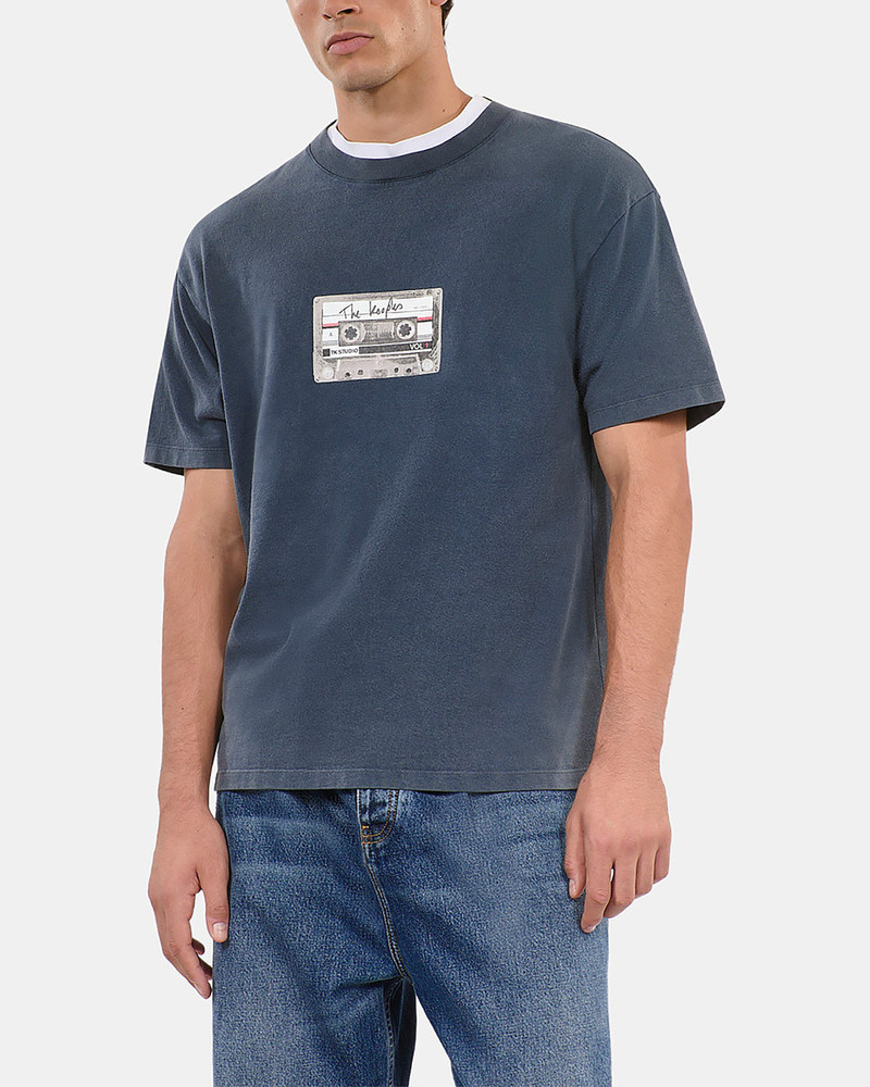 CARBON BLUE SCREEN PRINTED T-SHIRT 4