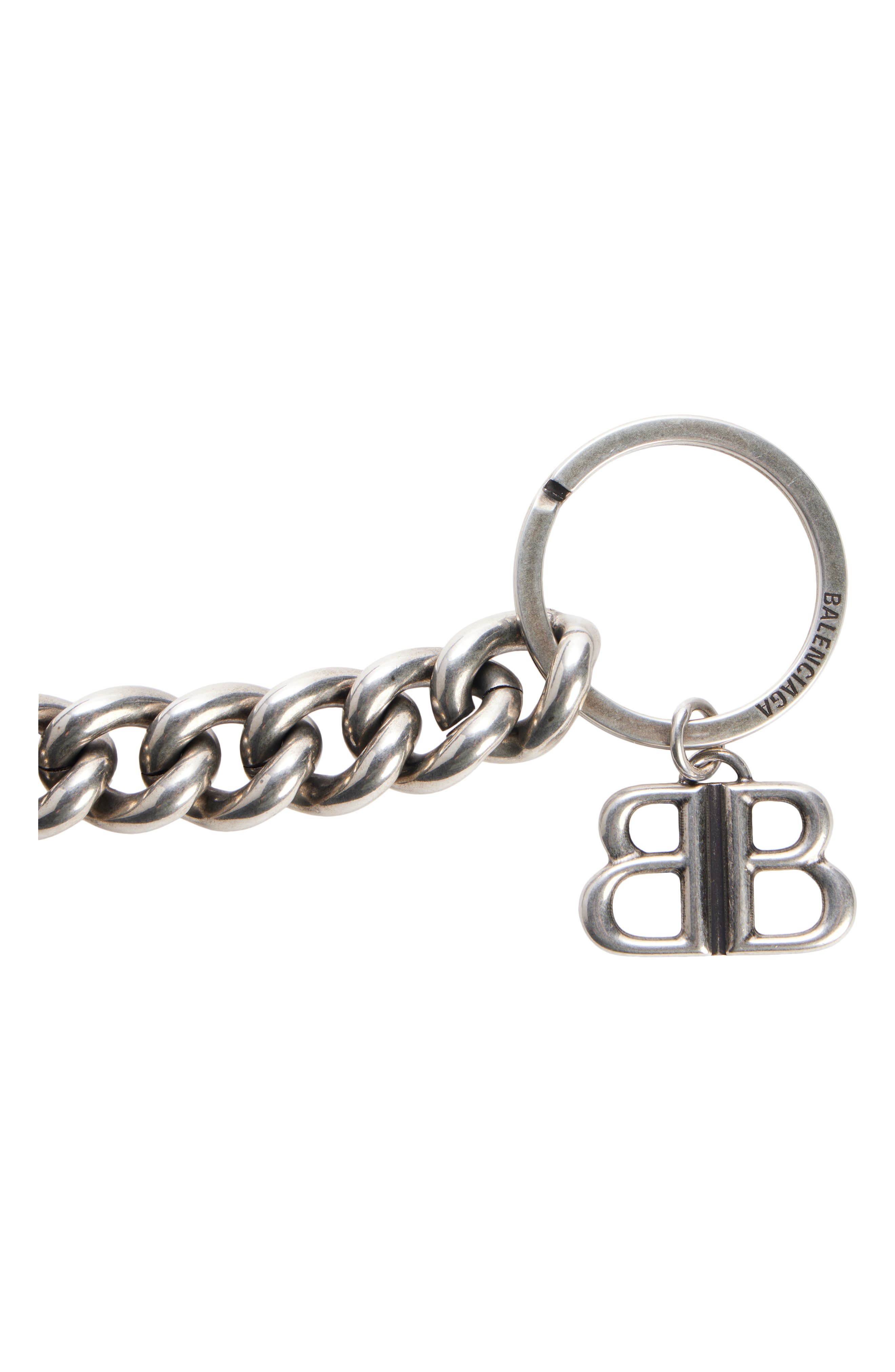 Balenciaga Monaco Chain Detailed Leather Belt in 1000 Black at Nordstrom - 3