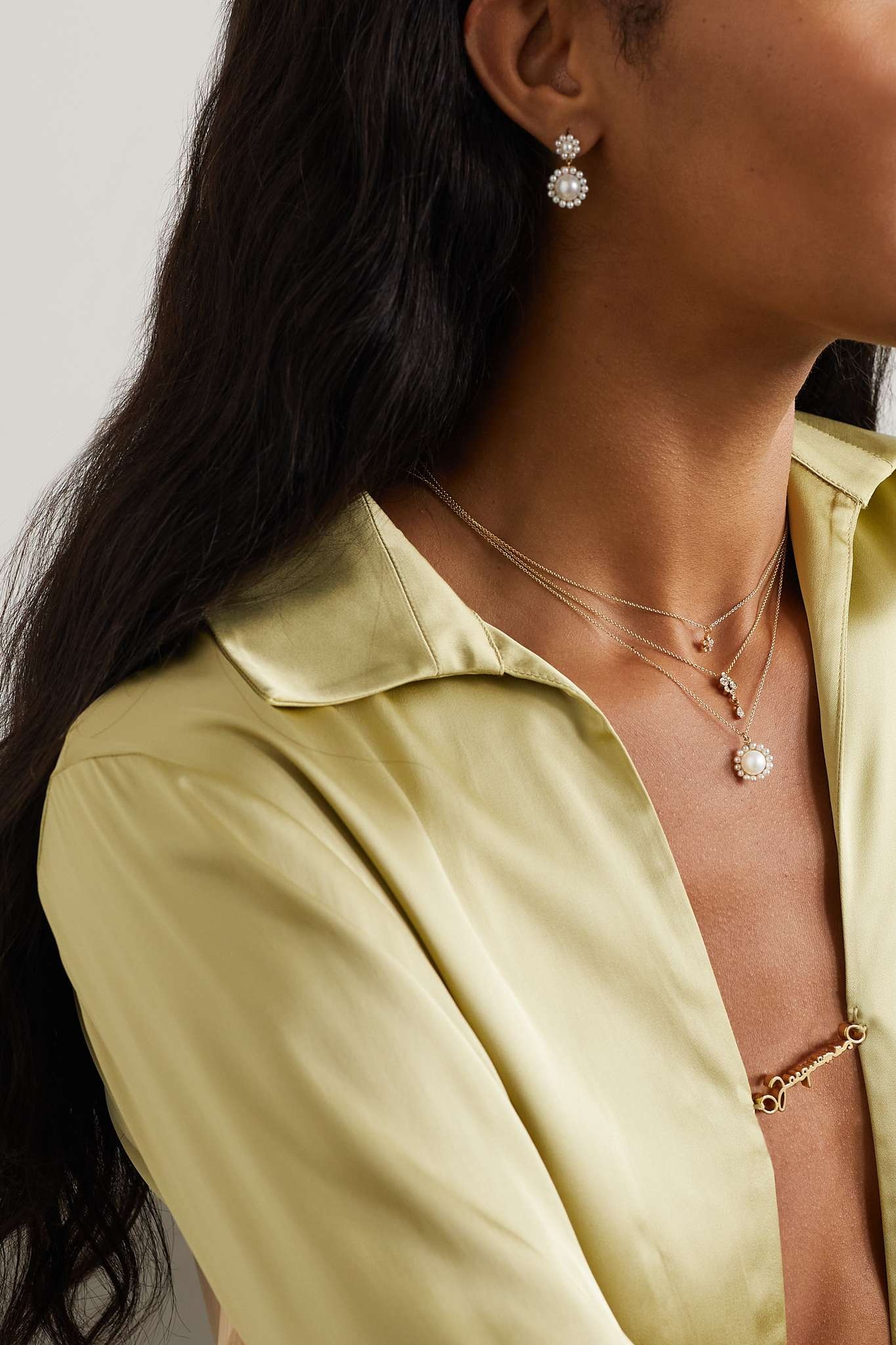 Jeanne Simple 14-karat recycled gold pearl necklace - 5
