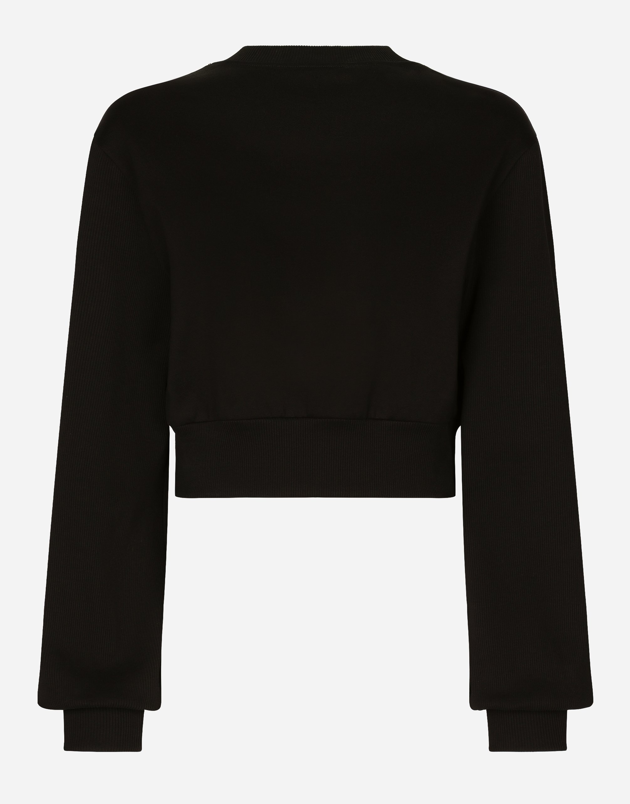 Cropped jersey sweatshirt with embroidered DG patch - 2