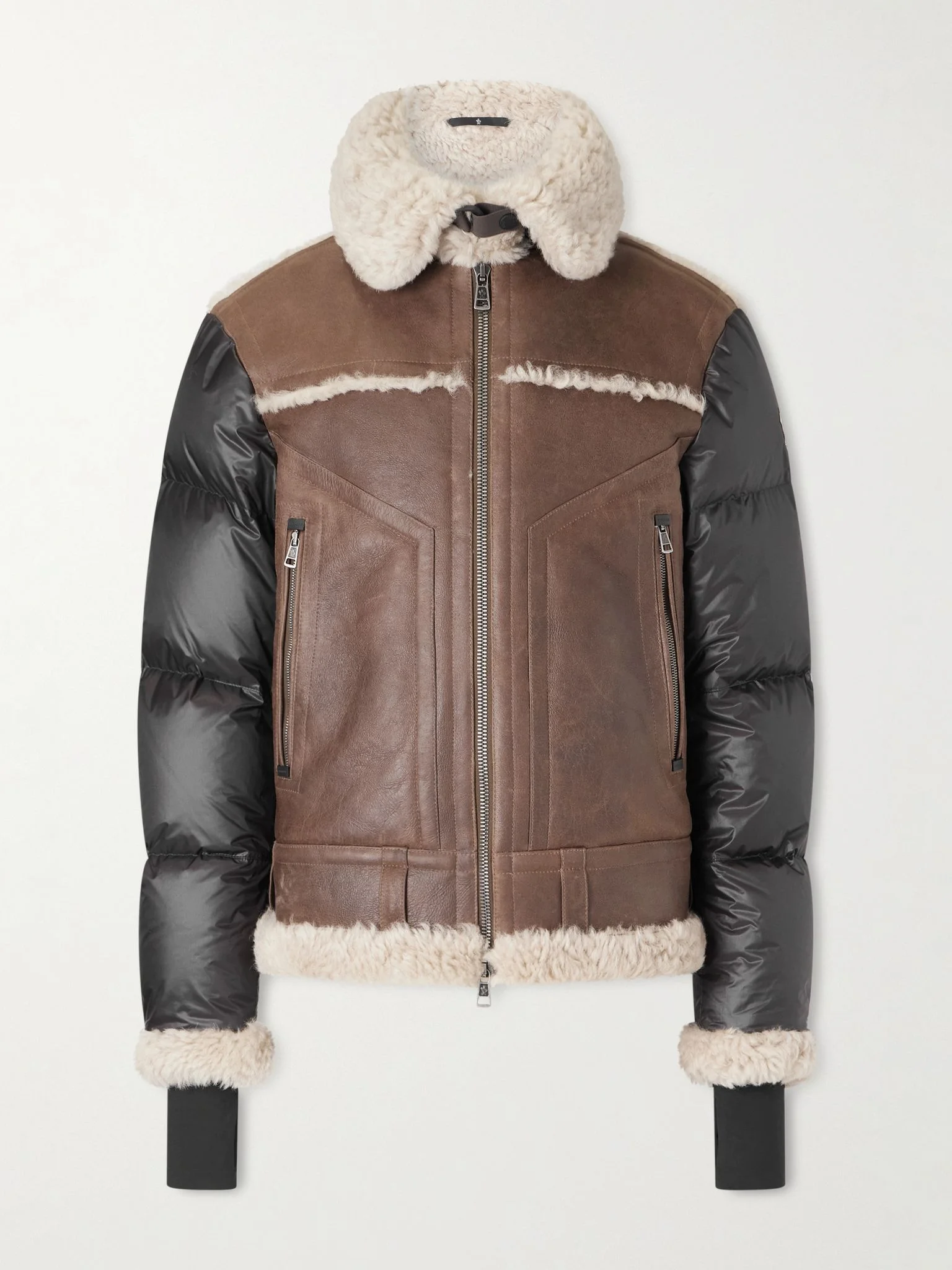 Argens Padded Shearling and Shell Jacket Dark brown - 1