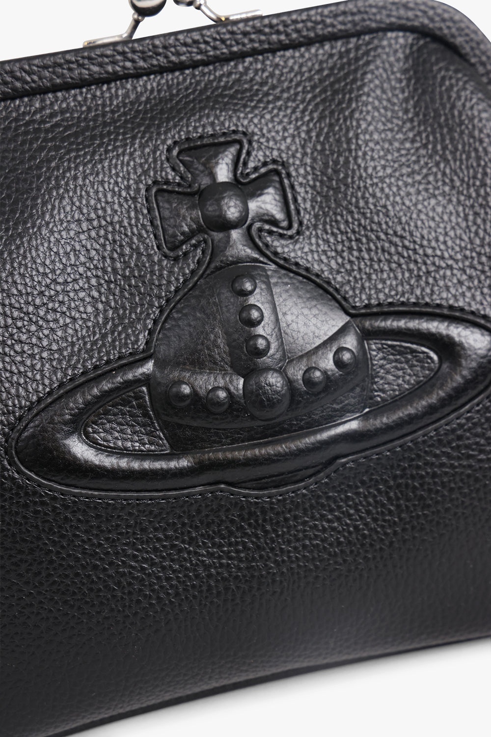 VIVIENNE GRAINED CLUTCH BAG | BLACK - 4