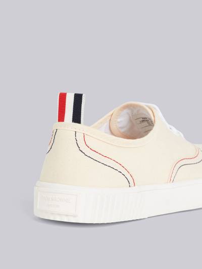 Thom Browne Natural Cotton Canvas Heritage Sneaker outlook