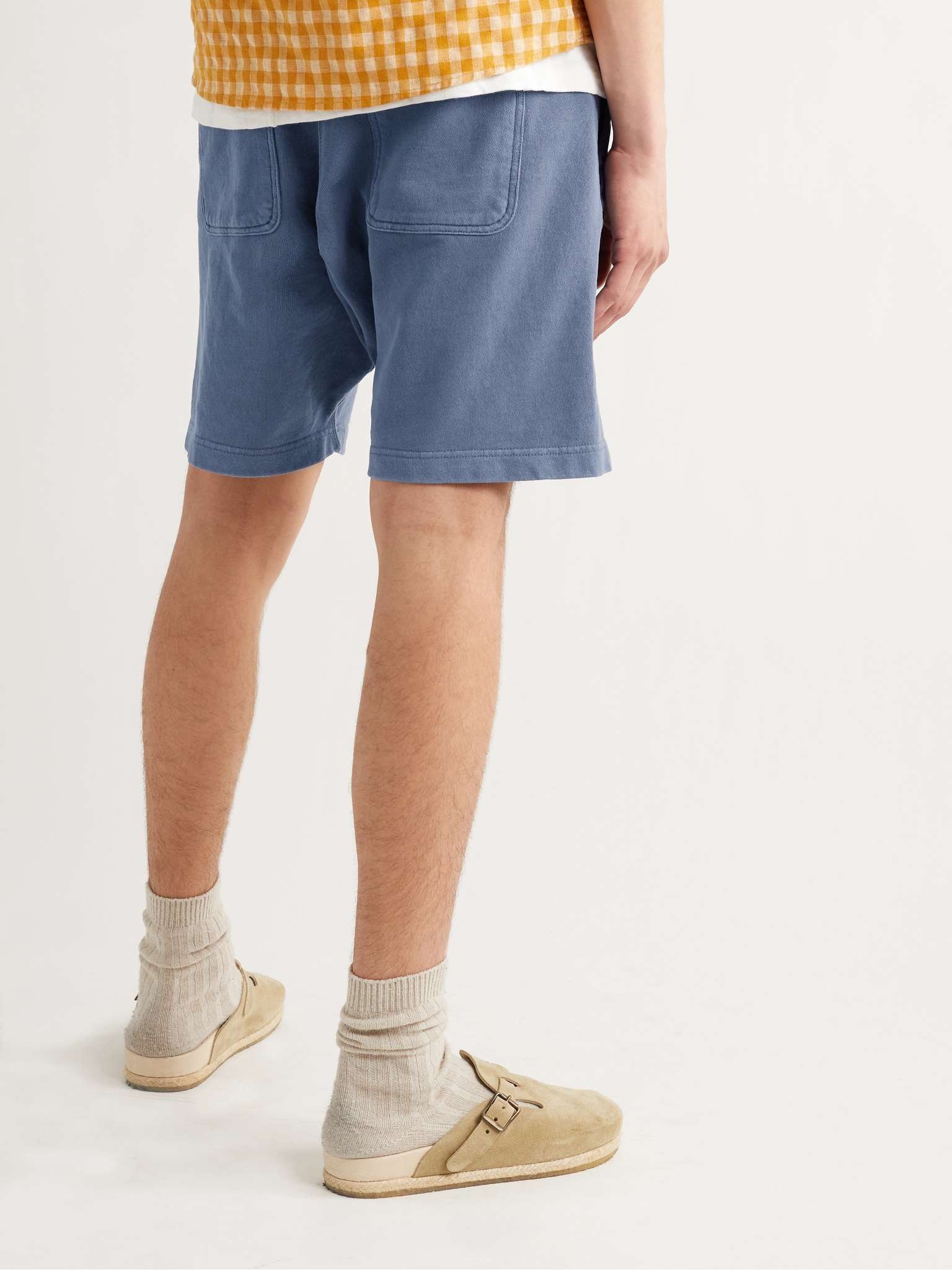 Pigment-Dyed Loopback Cotton-Jersey Drawstring Shorts - 4