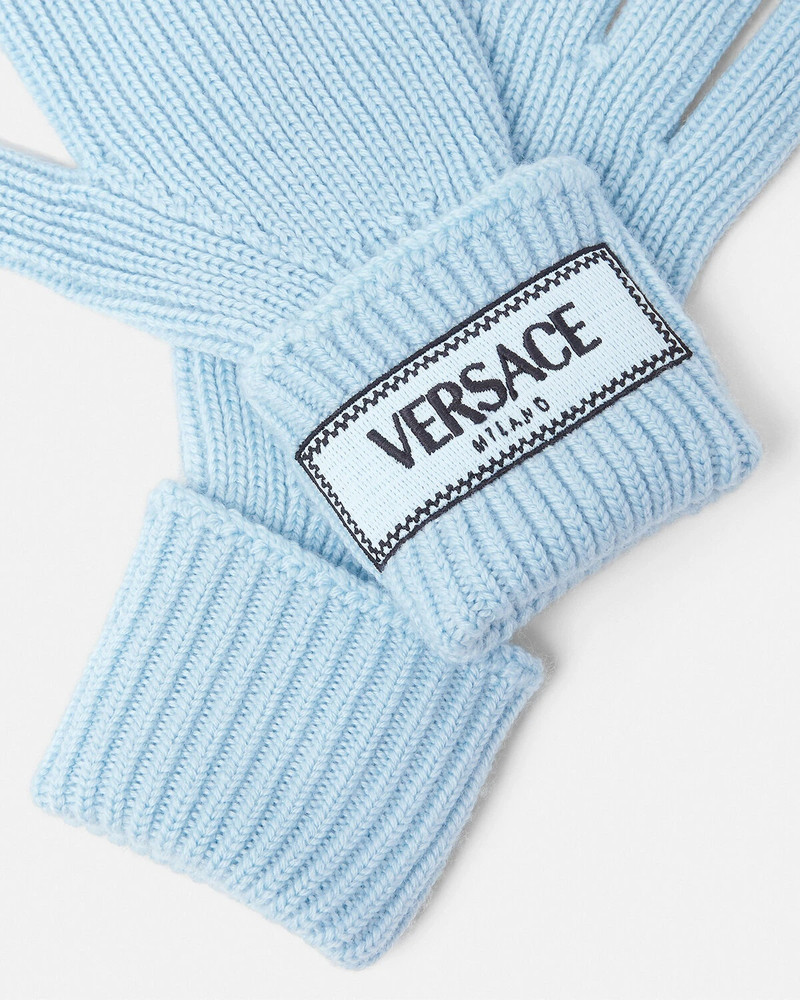 VERSACE 90s Vintage Logo Knit Gloves outlook