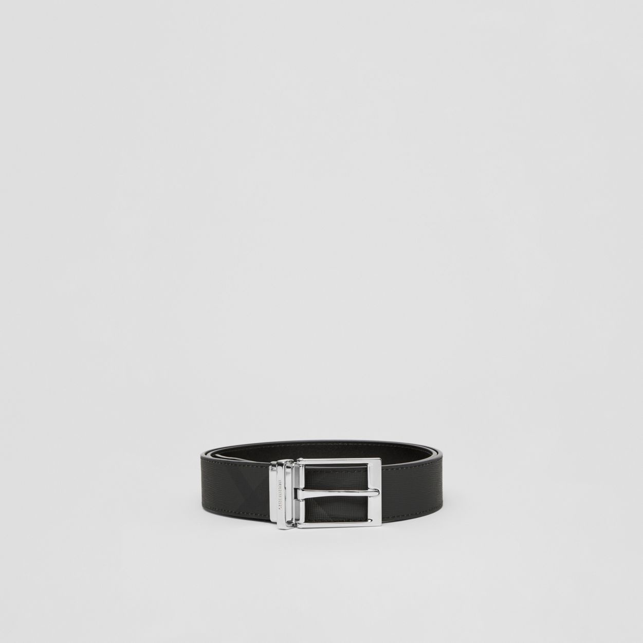 Reversible Charcoal Check and Leather Belt - 3