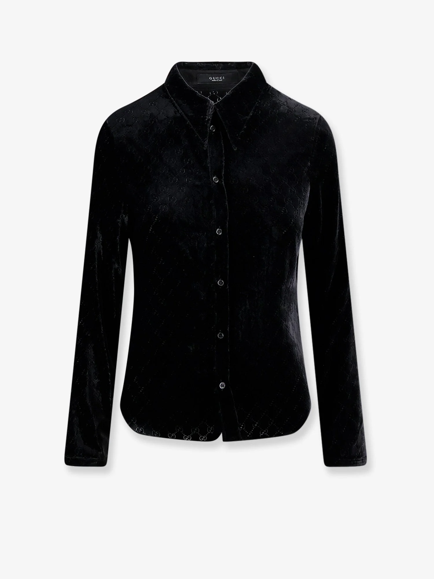 Gucci Men Stretch Gg Devore Velvet Shirt - 1