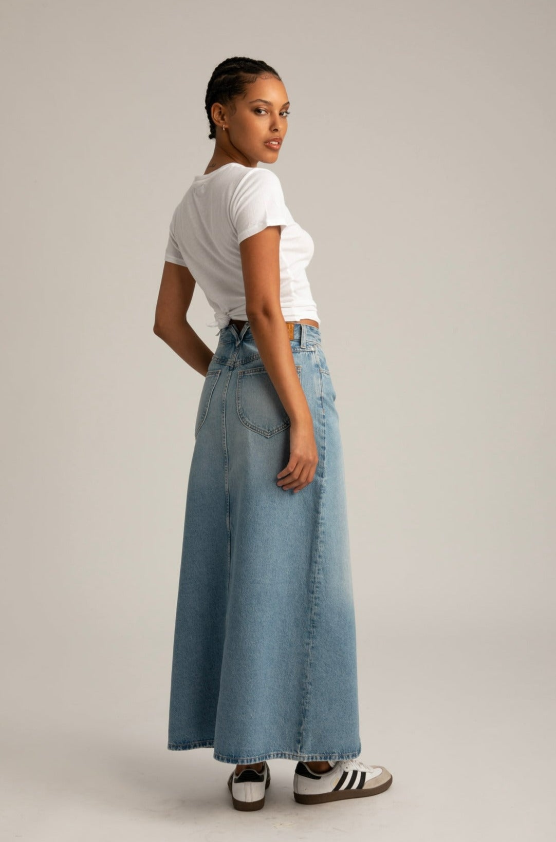 PARADIS LONG DENIM SLIT SKIRT - 3